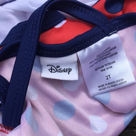 Disney Minnie Mouse Girls One Piece Bathing Suit Size 2T - Picture 7 of 7
